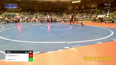 49 lbs Consi Of 8 #1 - Kanon Zappone, Barnsdall Youth Wrestling vs Theo Price, Grandview