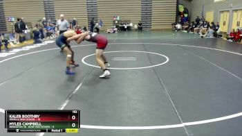 152 lbs Round 6: 1:30pm Sat. - Myles Campbell, Redington Sr. Jr/Sr High School vs KALEB BOOTHBY, Wasilla High School