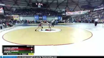 Girls 110 lbs 7th Place Match - Lilyana Lamothe, White River (Girls) vs Genesis Vazquez, Blaine (Girls)
