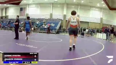 220 lbs Quarterfinal - Dominic Dykstra, IL vs Brandon Johnson, IN