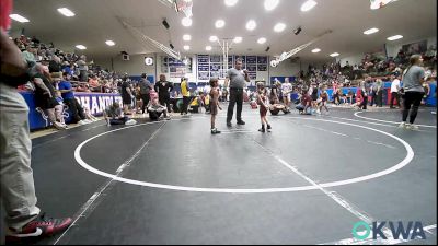 46 lbs Consi Of 8 #2 - Drayson Couch, Del City Little League Wrestling vs Amelia Mairel, Perry Wrestling Academy