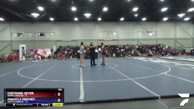 136 lbs Round 4 (6 Team) - Cheyanne Geyer, North Carolina vs Makayla Hinchey, South Carolina