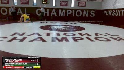 157 lbs Cons. Semi - Ayden Flanagan, Concordia Moorhead vs Simon Hickingbottom, Iowa Lakes CC