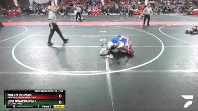 110 lbs Quarterfinal - Levi Nwachukwu, St. Croix Falls vs Nolen Rebman, Parkview Youth Wrestling