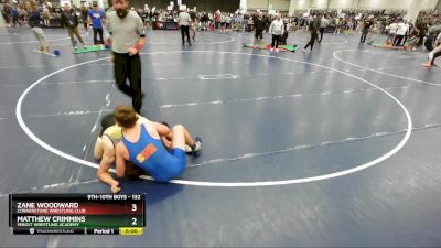 132 lbs Cons. Round 2 - Matthew Crimmins, Sebolt Wrestling Academy vs Zane Woodward, Cornerstone Wrestling Club