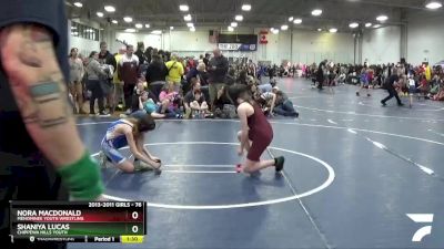 76 lbs Cons. Round 1 - Nora MacDonald, Menominee Youth Wrestling vs Shaniya Lucas, Chippewa Hills Youth