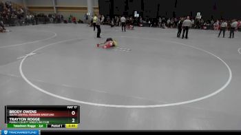 53 lbs Champ. Round 1 - Trayton Rogge, Pueblo County Wrestling Club vs Brody Owens, South Central Punisher Wrestling