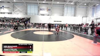 50-54 lbs Round 1 - Aris Beauchamp, LeRoy Wrestling vs Monica Phillips, Newark Valley Wrestling