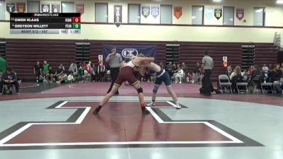 157 lbs Round 3 - Greyson Willett, Pleasant Valley vs Owen Klaas, Fennimore