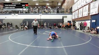95 lbs Cons. Round 2 - Evan Bourland, Mountain Man Wrestling Club vs Crew Sirucek, Bonneville Wrestling Club