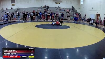 57 lbs Round 3 - Cora Jordan, Intense Wrestling Club vs Klover Henry, Highland Wrestling Club