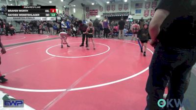 67 lbs Quarterfinal - Waylon Wooten, Warner Eagles Youth Wrestling vs Callen Wilkinson, Raw Wrestling Club