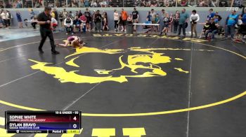 93 lbs Quarterfinal - Dylan Bravo, Kodiak Wrestling Club vs Sophie White, Pioneer Grappling Academy