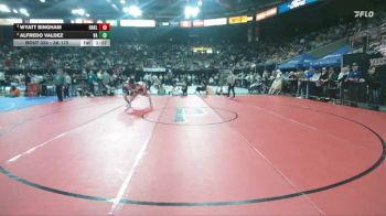 3A 175 lbs Semifinal - Wyatt Bingham, Oakley vs Alfredo Valdez, Valley