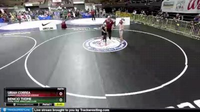 97 lbs Cons. Round 5 - Uriah Correa, Sunkist Kids/Monster Garage vs Benicio Thome, Total Kaos Wrestling Club