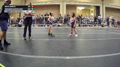 50 lbs Consi Of 8 #1 - Maya Garcia, Tuff Kidz Outlaws WC vs Benjamin Bortolussi, Apex - Michigan