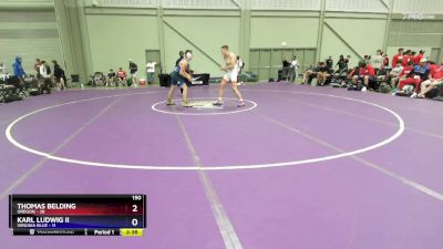 150 lbs Round 2 (8 Team) - Thomas Belding, Oregon vs Karl Ludwig II, Virginia Blue