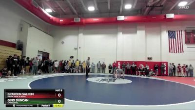 106 lbs Cons. Round 3 - Gino Duncan, Cathedral vs Brayden Saleem, Delta High School