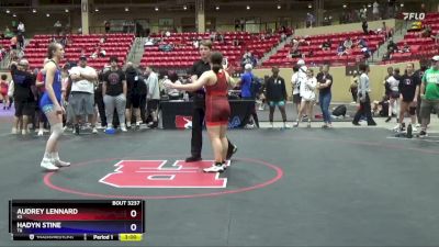 145 lbs 1st Place Match - Audrey Lennard, KS vs Hadyn Stine, TX