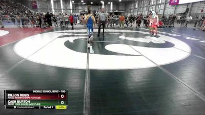 100 lbs Champ. Round 1 - Dillon Regis, Askeo International Mat Club vs Cash Burton, Scrap Yard Garage Wrestling