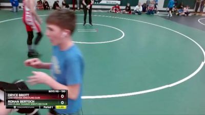 150 lbs Quarterfinal - Dryce Brott, Lusk Rawhide Wrestling Club vs Ronan Bertoch, High Plains Thunder Wrestling Club