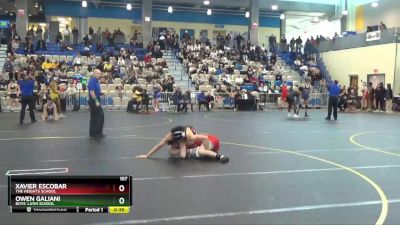 157 lbs Cons. Round 4 - Xavier Escobar, The Heights School vs Owen Galiani, Boys` Latin School