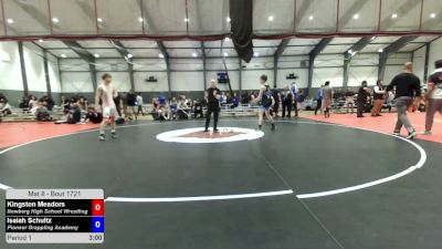 138 lbs Cons. Semis - Kingston Meadors, Newberg High School Wrestling vs Isaiah Schultz, Pioneer Grappling Academy