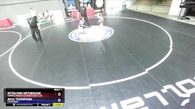 53 lbs Champ. Round 1 - AttaLynn Detherage, Eureka Freestyle Wrestling Club vs Rich Thompson, California