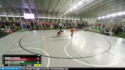 87-93 lbs Quarterfinal - Izabelle Hiczewski, Hyperbolic Wrestling vs Serena Zarate, Southern Idaho Training Center