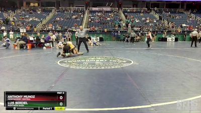 3A 132 lbs Champ. Round 1 - Anthony Munoz, Montgomery Central vs Luis Berdiel, Northern Nash