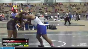 185 lbs Semis (4 Team) - Christen Weatherspoon, Clarksville (Girls) vs Madelin Zunun, Cleveland (Girls)