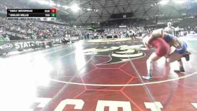Girls 1B/2B/1A 130 3rd Place Match - Emily Brodhead, Hoquiam (Girls) vs Shiloh Willis, Tonasket (Girls)