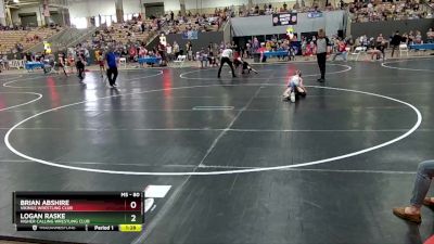 80 lbs Quarterfinal - Brian Abshire, Vikings Wrestling Club vs Logan Raske, Higher Calling Wrestling Club