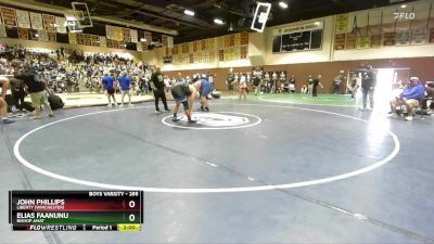 285 lbs Champ. Round 1 - Elias Faanunu, Bishop Amat vs John Phillips, Liberty (Winchester)