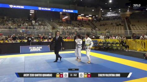 Evalyn Valentina Sims vs Avery Zedd Santos Quiambao 2025 Pan Kids Jiu-Jitsu IBJJF Championship