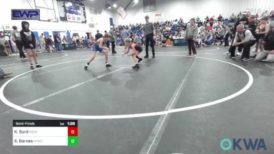 61 lbs Semifinal - Kol Burd, Weatherford Youth Wrestling vs Sawyer Barnes, Newcastle Youth Wrestling