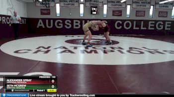 133 lbs Quarterfinal - Seth McGrew, Nebraska Wesleyan vs Alexander Spray, Concordia Moorhead