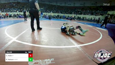 67 lbs Semifinal - Colter Hale, BullTrained vs Boston Nelson, Harrah Little League Wrestling