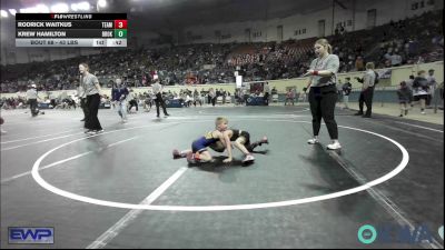 43 lbs Consi Of 8 #1 - Rodrick Waitkus, Team Tulsa Wrestling Club vs Krew Hamilton, Broken Arrow Wrestling Club