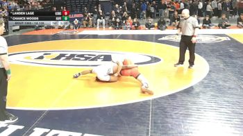 1A 138 lbs 1st Place Match - Chance Woods, Chicago (C. Hope Academy) vs Landen Lage, Gibson City (G.C.-Melvin-Sibley)