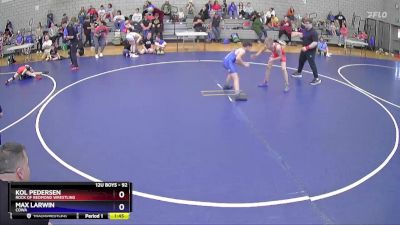 92 lbs Semifinal - Kol Pedersen, Rock Of Redmond Wrestling vs Max Larwin, COWA