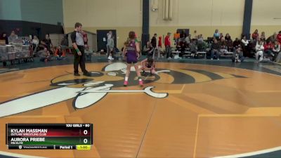 80 lbs Semifinal - Kylah Massman, Outlaw Wrestling Club vs Aurora Priebe, MN Elite