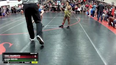 85 lbs Round 3 - Kasen Reeves, Tri-Cap vs Tony Galbreath, Columbia Wrestling Club