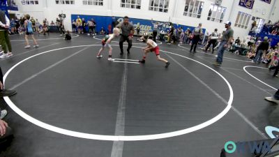 52 lbs Round Of 16 - Lincoln Steiner, Mustang Bronco Wrestling Club vs Hayes Martz, Norman Grappling Club