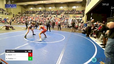 92-98 lbs Semifinal - Dawson Back, Verdigris Youth Wrestling vs Asher Hobbs, Salina Wrestling Club