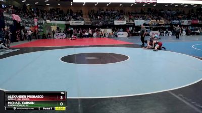 112 lbs Cons. Round 1 - Michael Carson, Juneau-Douglas HS vs ALEXANDER PROBASCO, Wasilla High School