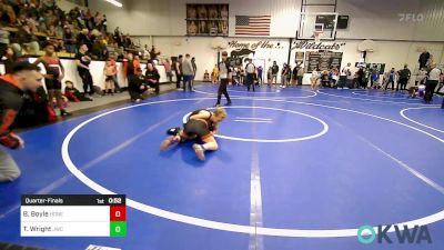 90 lbs Quarterfinal - Brekyn Boyle, Honey Badgers Wrestling Club vs Trentyn Wright, Jay Wrestling Club