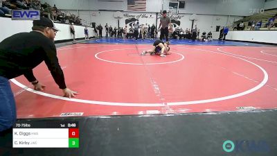 70-75 lbs Semifinal - Kayson Diggs, HURRICANE WRESTLING ACADEMY vs Carver Kirby, Jay Wrestling Club