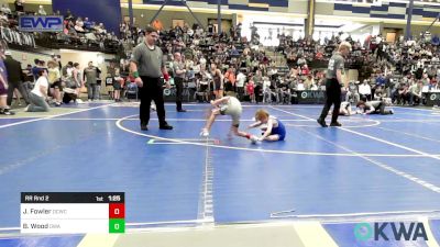 43 lbs Rr Rnd 2 - Jaxyn Fowler, Deer Creek Wrestling Club vs Brooks Wood, Oklahoma Wrestling Academy