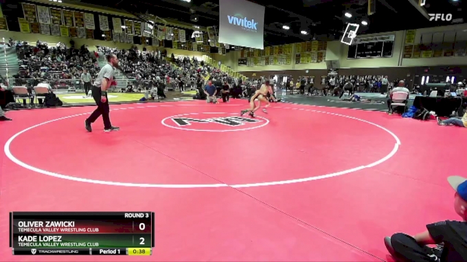 71 lbs Round 3 - Oliver Zawicki, Temecula Valley Wrestling Club vs Kade ...